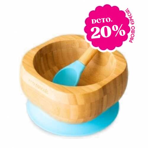 BOL BAMBOO AZUL +cuchara de ECO RASCALS