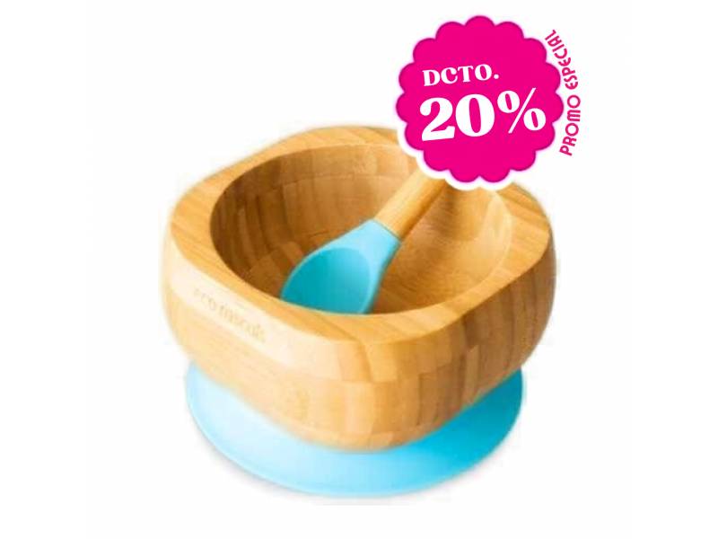 BOL BAMBOO AZUL +cuchara de ECO RASCALS