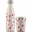Pack Botella y vaso termo Corazones, de Chilly,s bottles