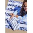 Toalla 100% Reciclada Listas Azules Animal Print (KIDS EDITION) | Dock & Bay